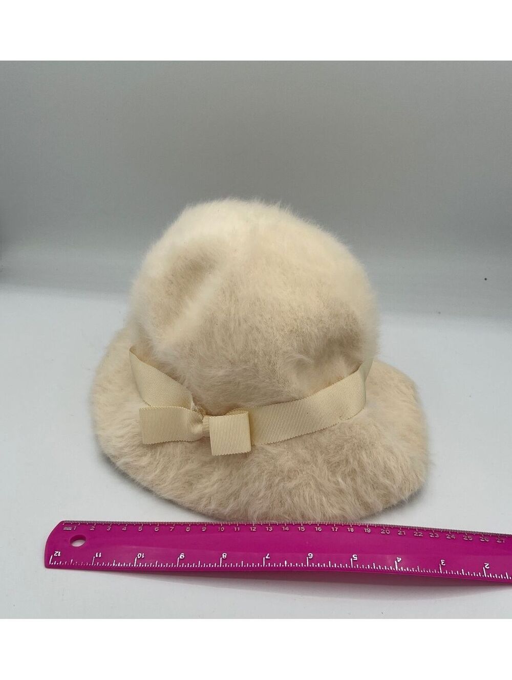 Kangol Furgora Linda Beige Rabbit Hair Angora Bucket Hat Made in England